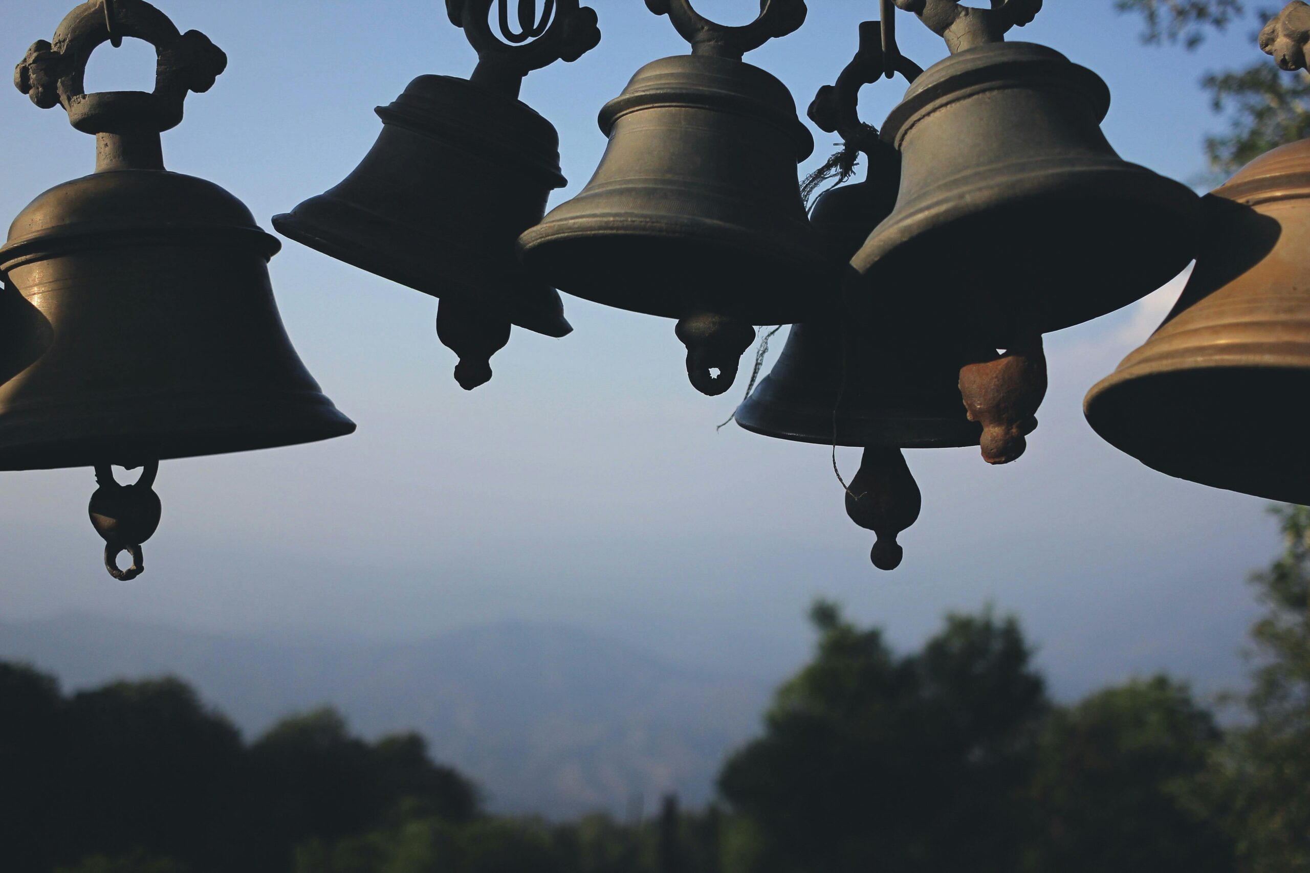 olu Devta Temple near Bhowali in Uttarakhand surrounded by lush greenery