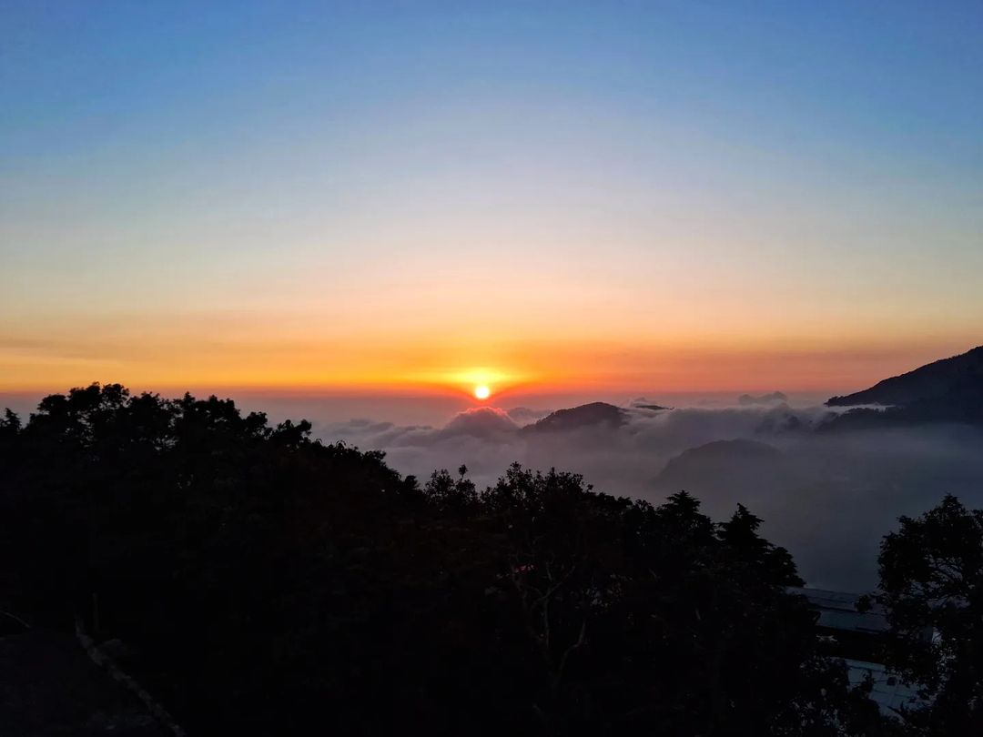 Beautiful view from Aries Nainital overlooking the hills and Naini Lake
